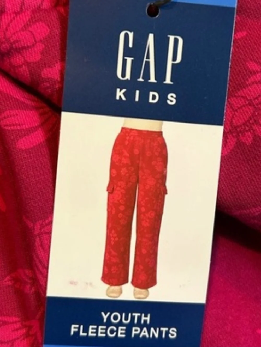 GAP Youth Wide Leg Fleece Pants, Red